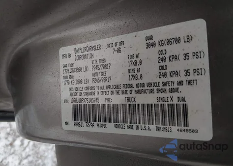 2007 Dodge Ram 1500 Slt/Trx4 Off Road/Sport from USA, damaged, VIN 1D7HU18PX7S105745